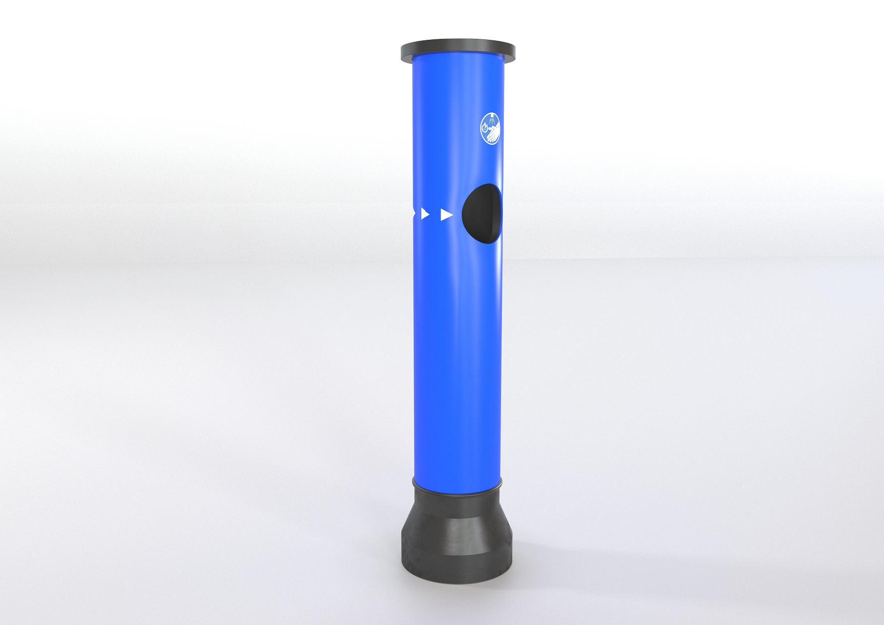 Desinfektionss-ule_Blau_01_einzeln Desinfektionssäule aus PE in Signalblau