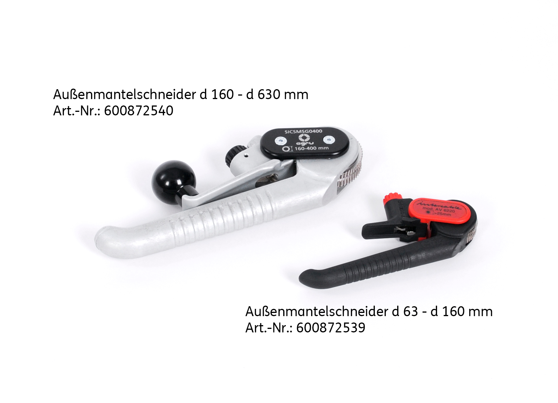 Aussenmantelschneider Außenmantelschneider (d 63 bis d 630 mm)